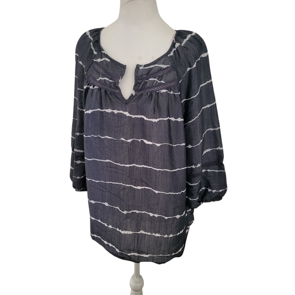 Coral Bay Boho Top Blue sz L